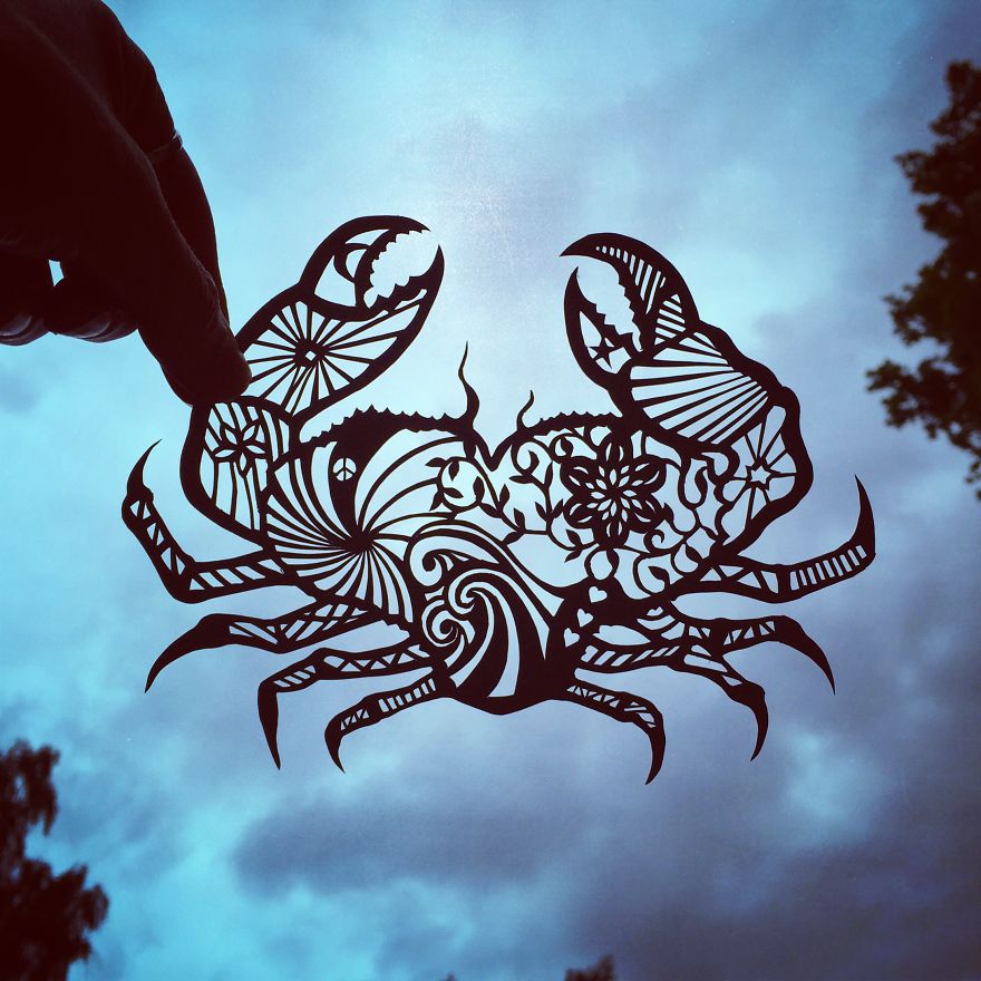 Gorgeous Paper Cut-Outs And Contrasts Them With The Sky Background