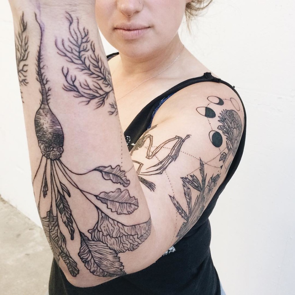 Naturalistic Arm tattoo ideas for woment