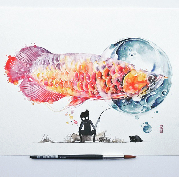 Gorgeous Watercolor Paintings by Luqman Reza Mulyono,