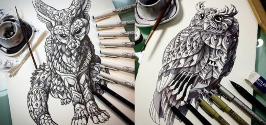 Stunning Black and white Animal Illustrations by Ben Kwok