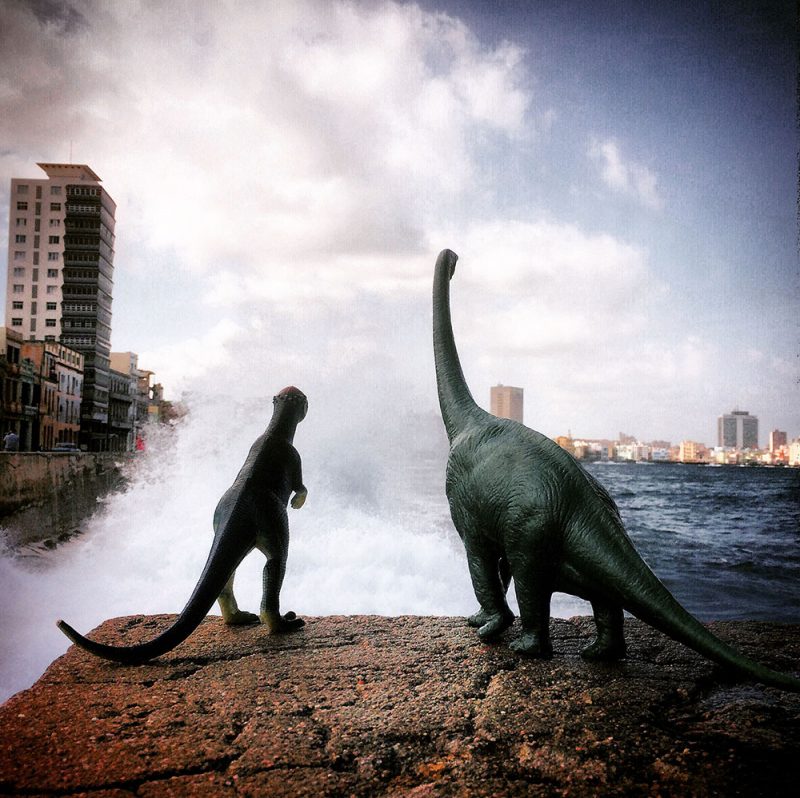 Toy Dinosaurs Turn Tourists in Jorge Saenz’s