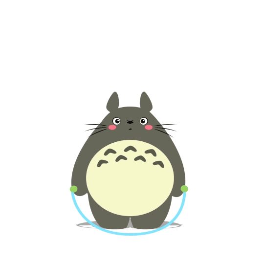 Funny Animated Gifs of Totoro Making Fitness 99