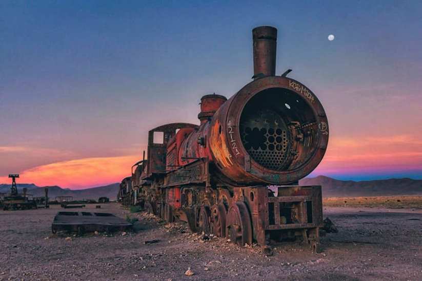 Stunning Cemetery of Abandoned Trains in Bolivia