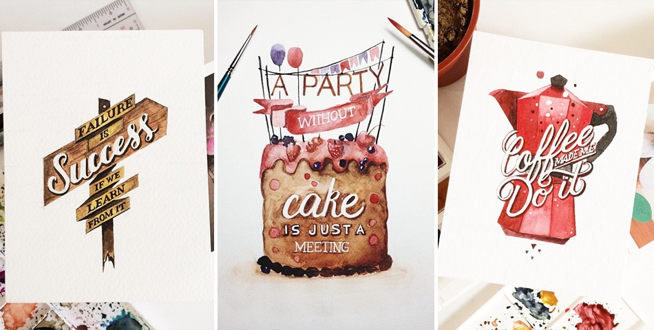 Creative Watercolor Lettering Quotes by June Digan