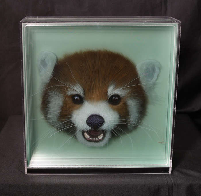 3D Paintings of Animals on Layers of Glass by Yosman Botero