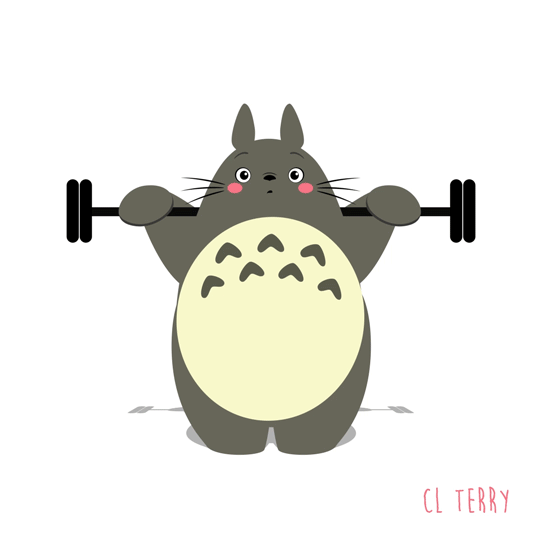 Funny Animated Gifs of Totoro Making Fitness 6