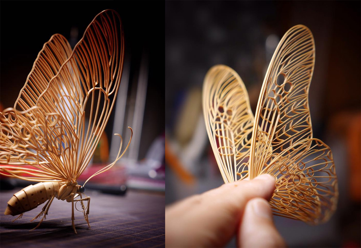 Incredibly Lifelike Insects Crafted out of Bamboo by Noriyuki Saitoh